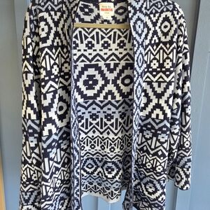 Ruby Rd. Monochrome Geometric Cardigan